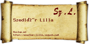 Szedlár Lilla névjegykártya